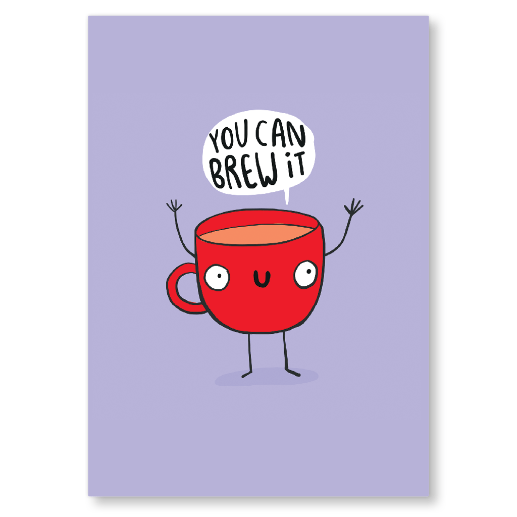 You Can Brew It Postcard by Katie Abey - Whale and Bird