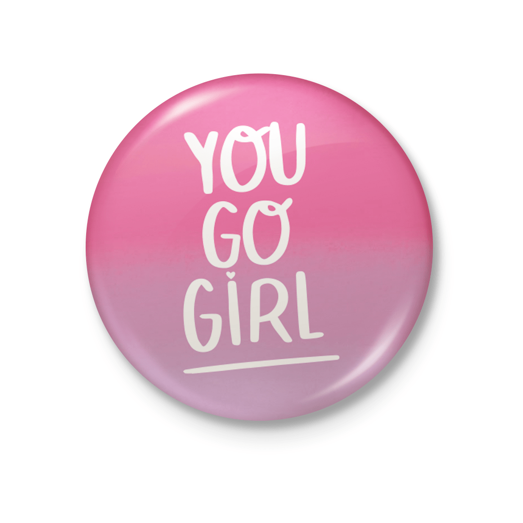 You Go Girl Badge by Nutmeg And Arlo - Whale and Bird