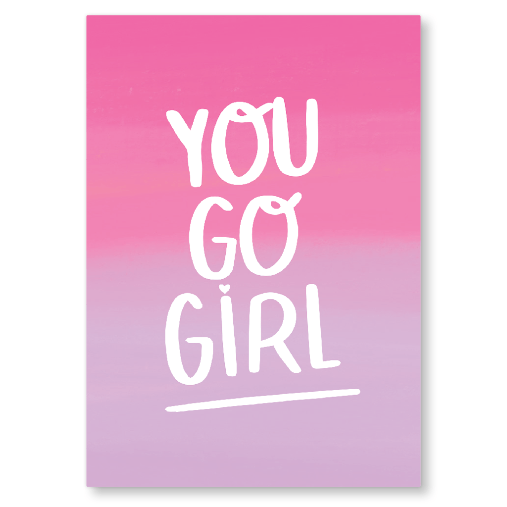 You Go Girl Postcard by Nutmeg and Arlo - Whale and Bird