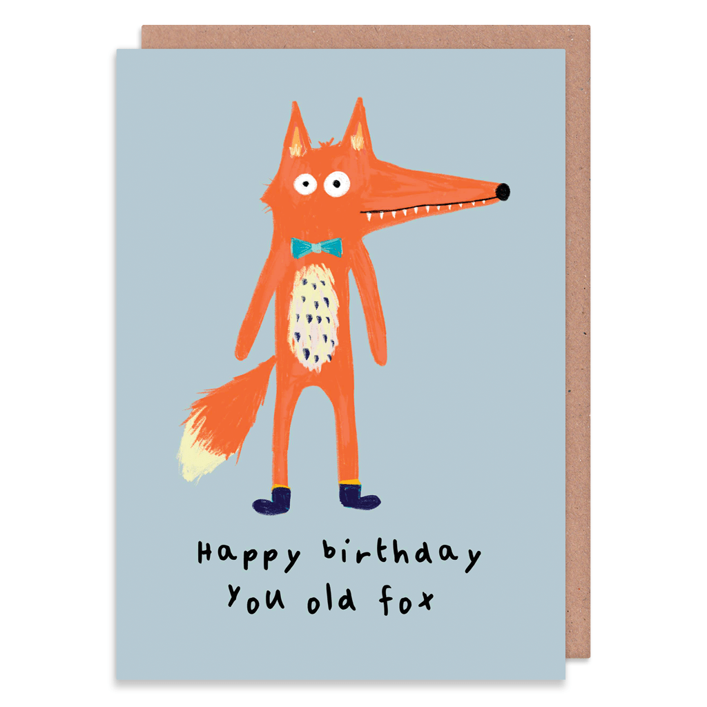 You Old Fox Birthday Card by Ooh I Like That - Whale and Bird