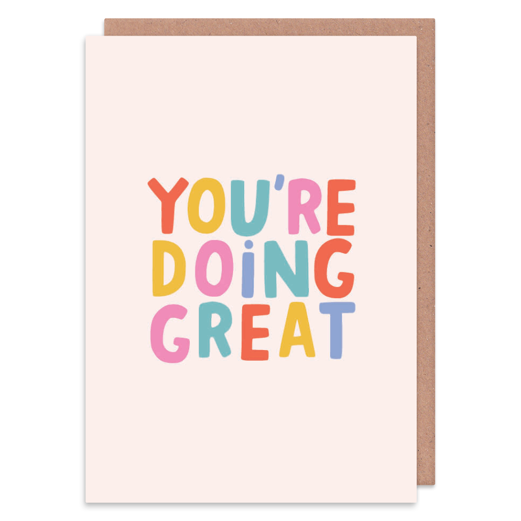 You&#39;re Doing Great Greeting Card by Nutmeg And Arlo - Whale and Bird
