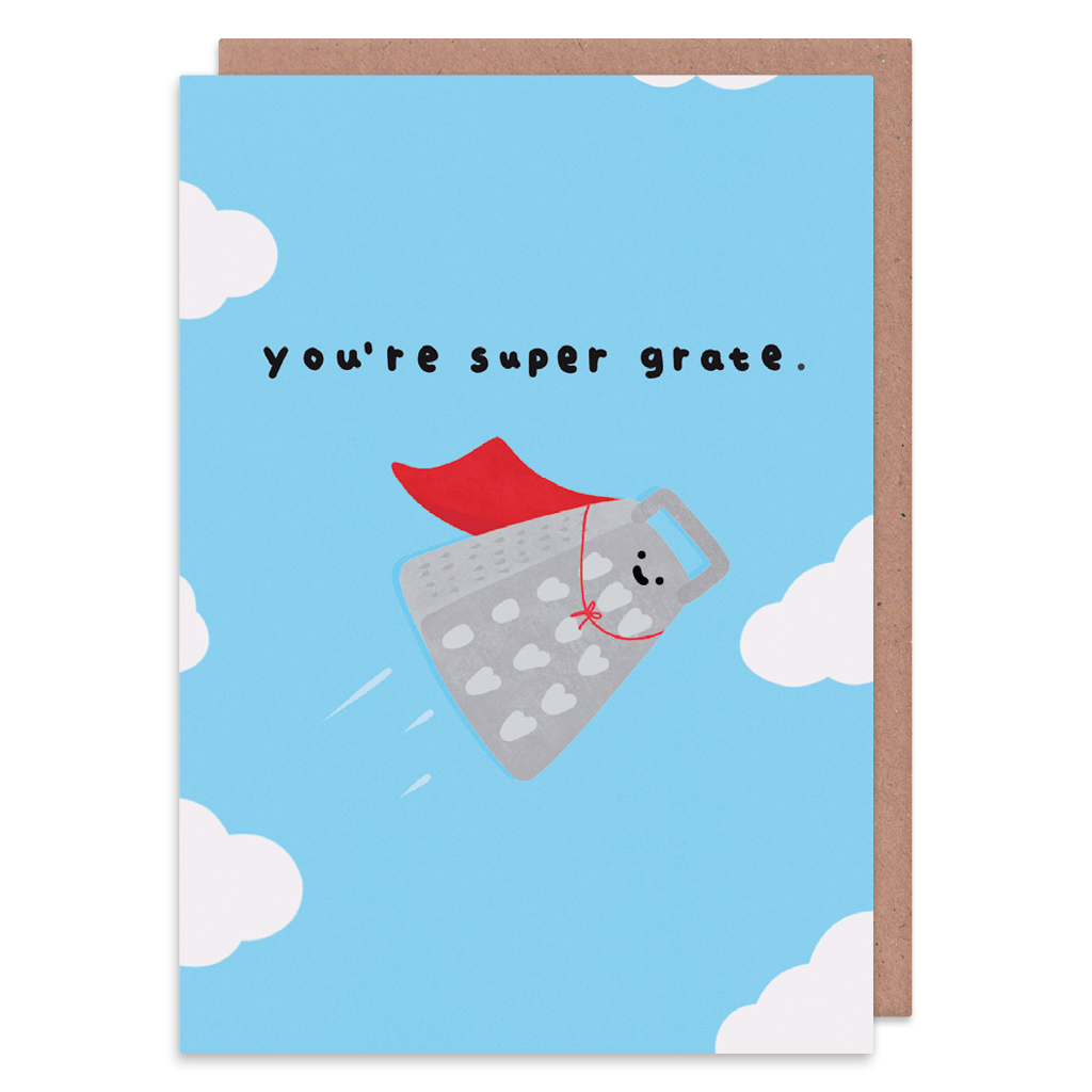 You&#39;re Super Grate Greeting Card by Don&#39;t Quote Me On It - Whale and Bird