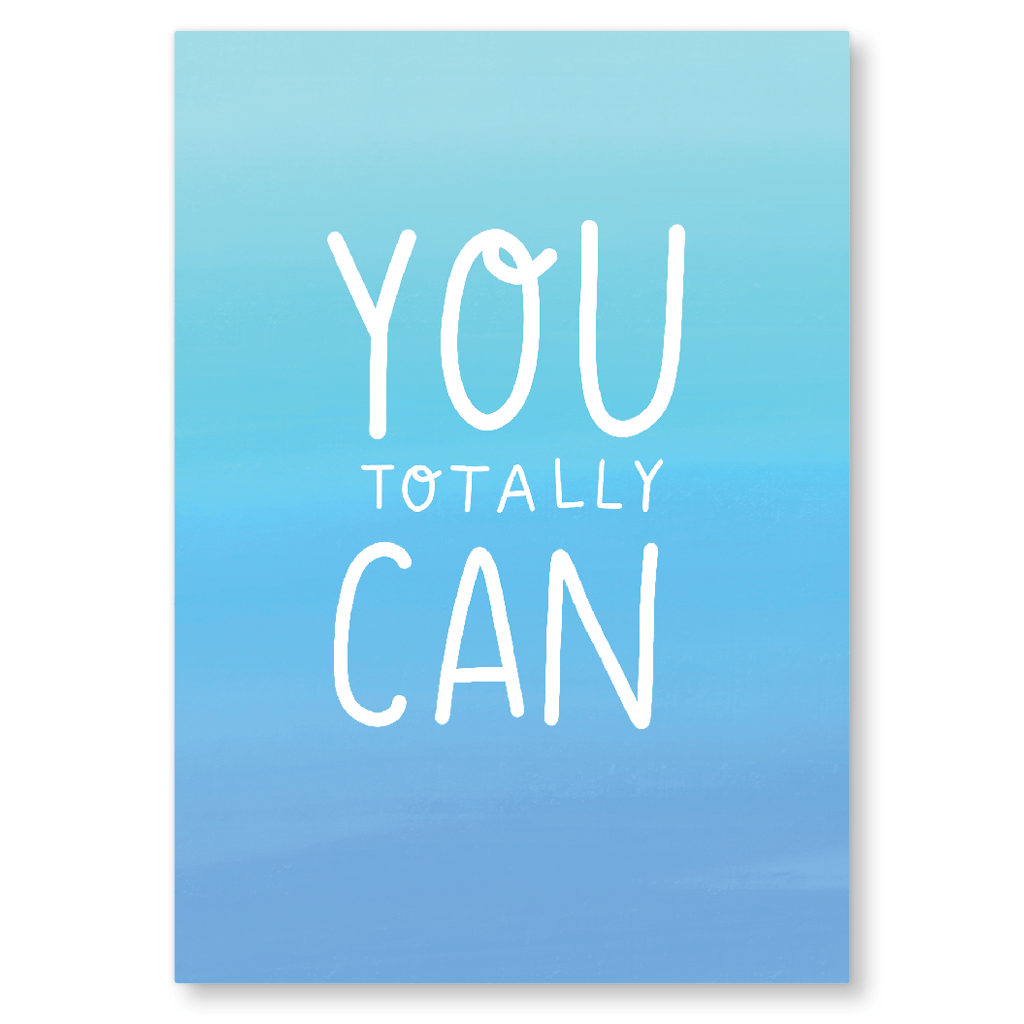 You Totally Can Motivational Postcard by Nutmeg And Arlo - Whale and Bird